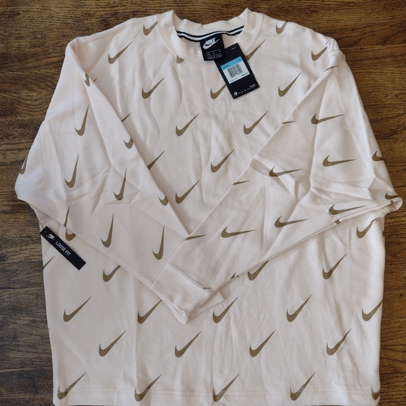 Nike Pink and Gold Logo Sweatshirt - Picture 3 of 5
